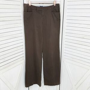 Gap Y2K Low Rise Flare Leg Stretch Chino Pants Brown 6 Long Trousers